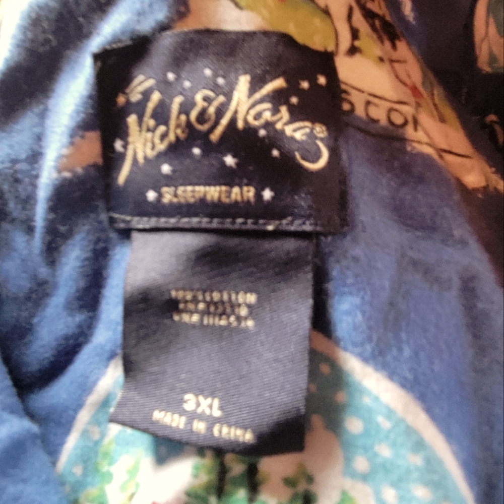 Vintage New With Tag Nick and Nora Snow globe pj's.